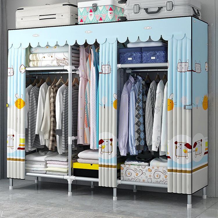 Armadio moderno del guardaroba in stile armadio in metallo argento