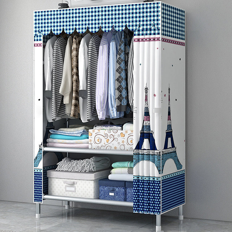 Armadio moderno del guardaroba in stile armadio in metallo argento