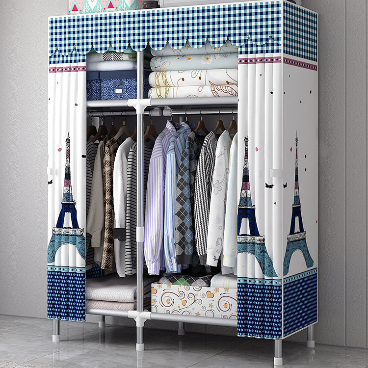 Armadio moderno del guardaroba in stile armadio in metallo argento