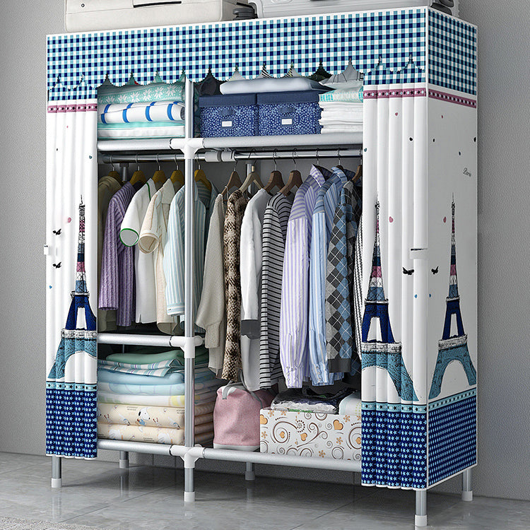 Armadio moderno del guardaroba in stile armadio in metallo argento