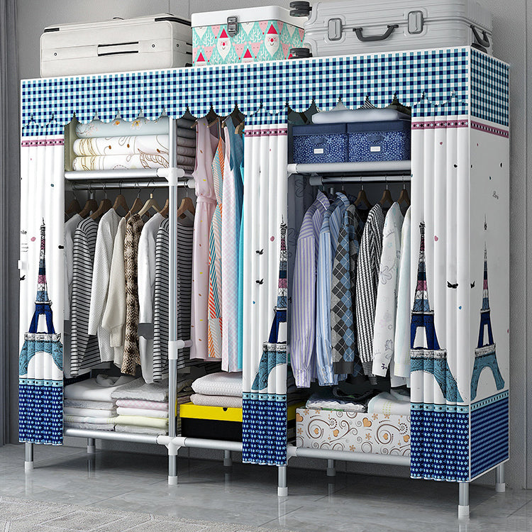 Armadio moderno del guardaroba in stile armadio in metallo argento