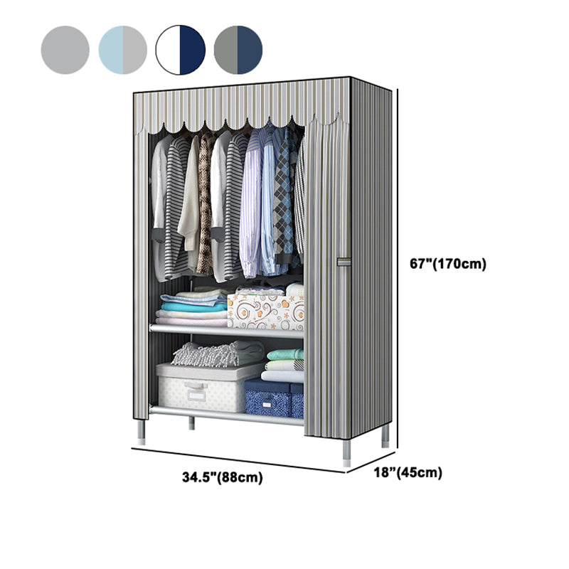 Armadio moderno del guardaroba in stile armadio in metallo argento