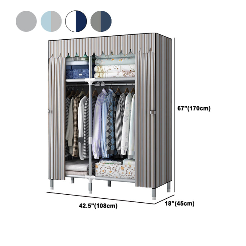 Armadio moderno del guardaroba in stile armadio in metallo argento