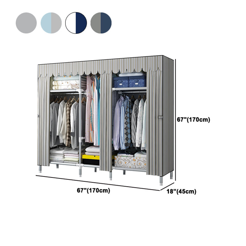 Armadio moderno del guardaroba in stile armadio in metallo argento