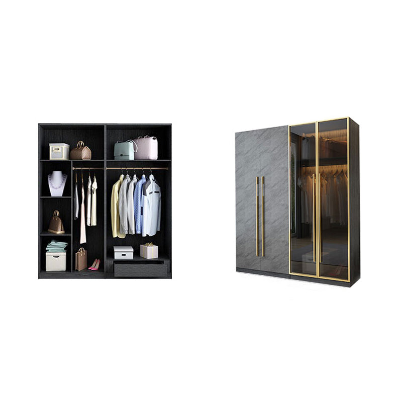 Moderne garderobe -kast met lade scharnierende garderobe armoire voor thuis