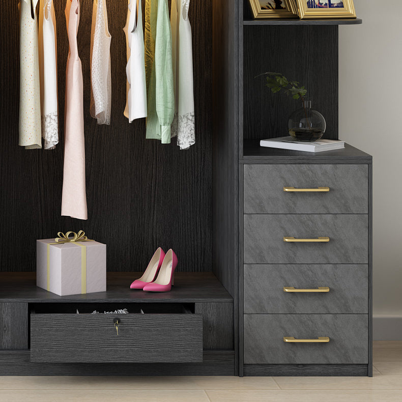 Moderne garderobe -kast met lade scharnierende garderobe armoire voor thuis