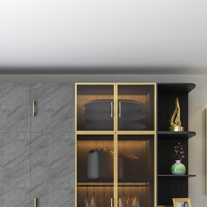 Moderne garderobe -kast met lade scharnierende garderobe armoire voor thuis