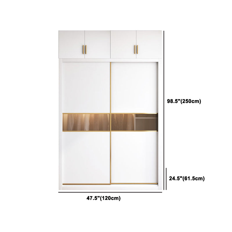 Witte schuifgarderobe kast gemanipuleerde houten garderobe armoire