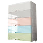 Plastic Storage Cabinet With Drawer Modern Wardrobe Cabinet for Home 30"L x 13"W x 35"H Grey-Pink-Green 5 Clearhalo 'Armoires & Wardrobes' 'armoires_wardrobes' 'Bedroom Furniture' 'furn' 'furn_armoires_wardrobes' 'Furniture' 5665882