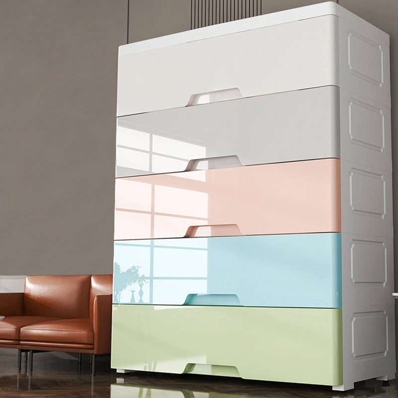 Plastic Storage Cabinet With Drawer Modern Wardrobe Cabinet for Home Clearhalo 'Armoires & Wardrobes' 'armoires_wardrobes' 'Bedroom Furniture' 'furn' 'furn_armoires_wardrobes' 'Furniture' 5665886