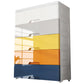 Plastic Storage Cabinet With Drawer Modern Wardrobe Cabinet for Home 30"L x 13"W x 35"H Blue-Orange-Yellow 5 Clearhalo 'Armoires & Wardrobes' 'armoires_wardrobes' 'Bedroom Furniture' 'furn' 'furn_armoires_wardrobes' 'Furniture' 5665891