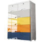 Plastic Storage Cabinet With Drawer Modern Wardrobe Cabinet for Home 30"L x 13"W x 35"H Blue-Orange-Yellow 6 Clearhalo 'Armoires & Wardrobes' 'armoires_wardrobes' 'Bedroom Furniture' 'furn' 'furn_armoires_wardrobes' 'Furniture' 5665893