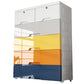 Plastic Storage Cabinet With Drawer Modern Wardrobe Cabinet for Home 31"L x 14"W x 39"H Blue-Orange-Yellow 6 Clearhalo 'Armoires & Wardrobes' 'armoires_wardrobes' 'Bedroom Furniture' 'furn' 'furn_armoires_wardrobes' 'Furniture' 5665894