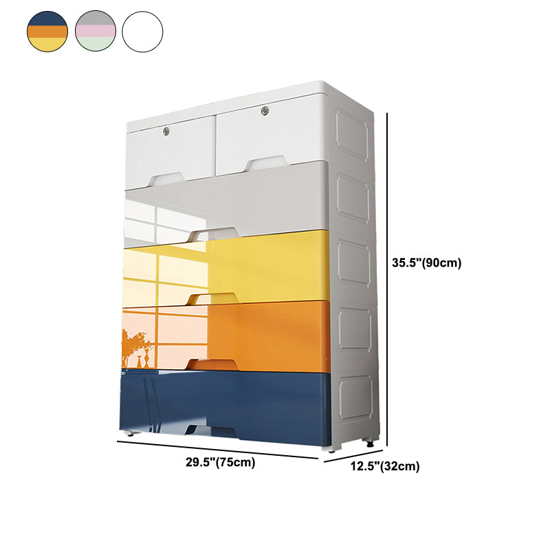 Plastic Storage Cabinet With Drawer Modern Wardrobe Cabinet for Home Clearhalo 'Armoires & Wardrobes' 'armoires_wardrobes' 'Bedroom Furniture' 'furn' 'furn_armoires_wardrobes' 'Furniture' 5665897