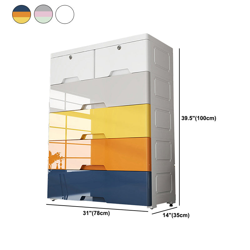 Plastic Storage Cabinet With Drawer Modern Wardrobe Cabinet for Home Clearhalo 'Armoires & Wardrobes' 'armoires_wardrobes' 'Bedroom Furniture' 'furn' 'furn_armoires_wardrobes' 'Furniture' 5665900