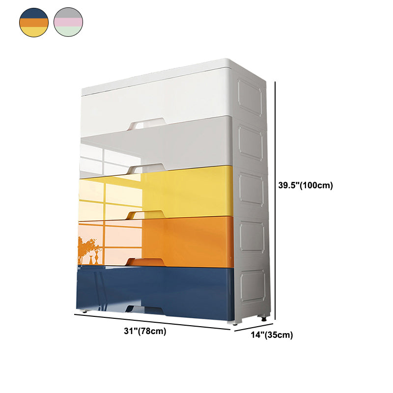 Plastic Storage Cabinet With Drawer Modern Wardrobe Cabinet for Home Clearhalo 'Armoires & Wardrobes' 'armoires_wardrobes' 'Bedroom Furniture' 'furn' 'furn_armoires_wardrobes' 'Furniture' 5665901