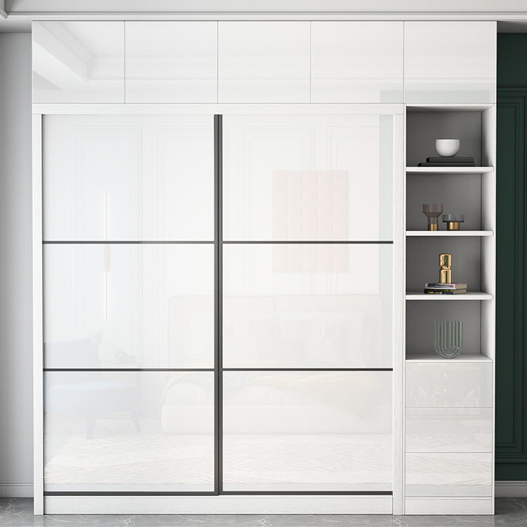 Wit High Gloss Garderobe Armoire Modern Engineered Wood Garderobe