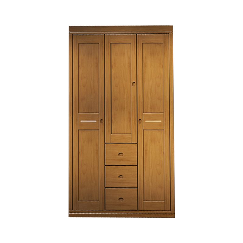 Rubberwood Wardrobe Armoire Traditional Wardrobe Cabinet for Home