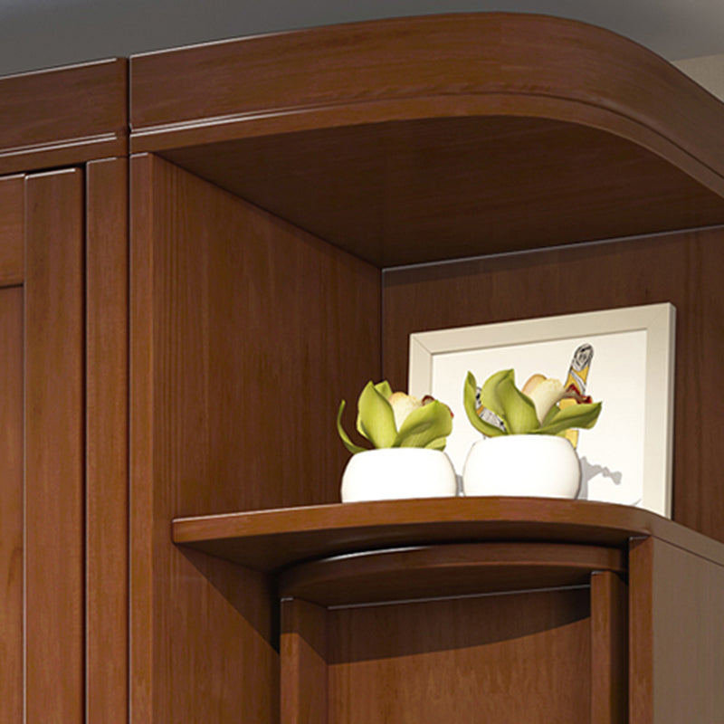 Rubberwood Wardrobe Armoire Traditional Wardrobe Cabinet for Home