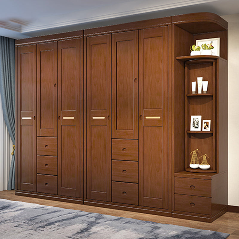 Rubberwood Wardrobe Armoire Traditional Wardrobe Cabinet for Home