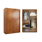 Traditional Sliding Wardrobe Cabinet Rubberwood Wardrobe Armoire 53"L x 24"W x 83"H Brown Clearhalo 'Armoires & Wardrobes' 'armoires_wardrobes' 'Bedroom Furniture' 'furn' 'furn_armoires_wardrobes' 'Furniture' 5665975