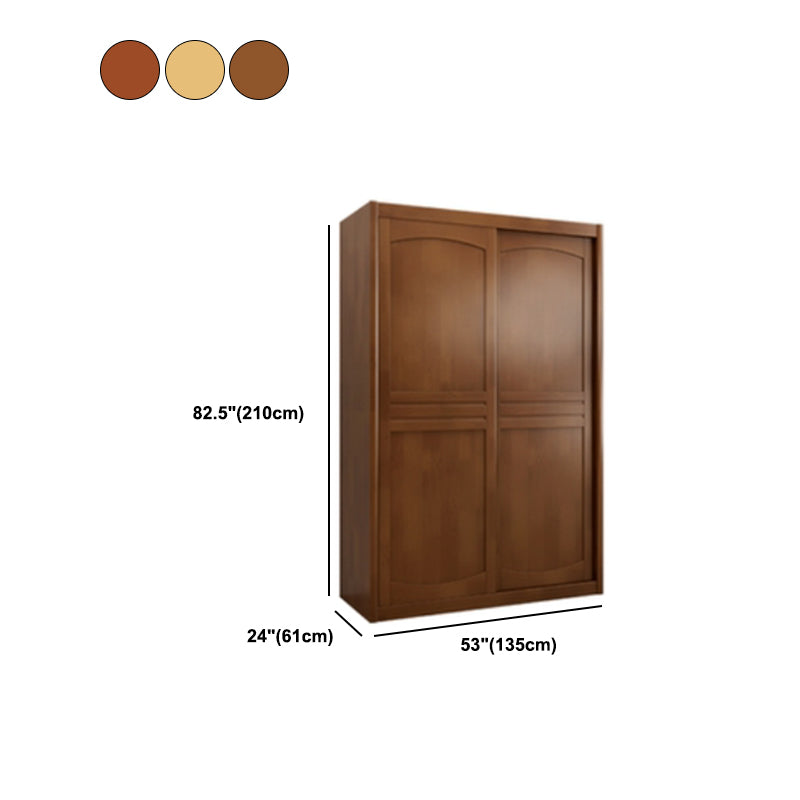 Traditional Sliding Wardrobe Cabinet Rubberwood Wardrobe Armoire Clearhalo 'Armoires & Wardrobes' 'armoires_wardrobes' 'Bedroom Furniture' 'furn' 'furn_armoires_wardrobes' 'Furniture' 5665988