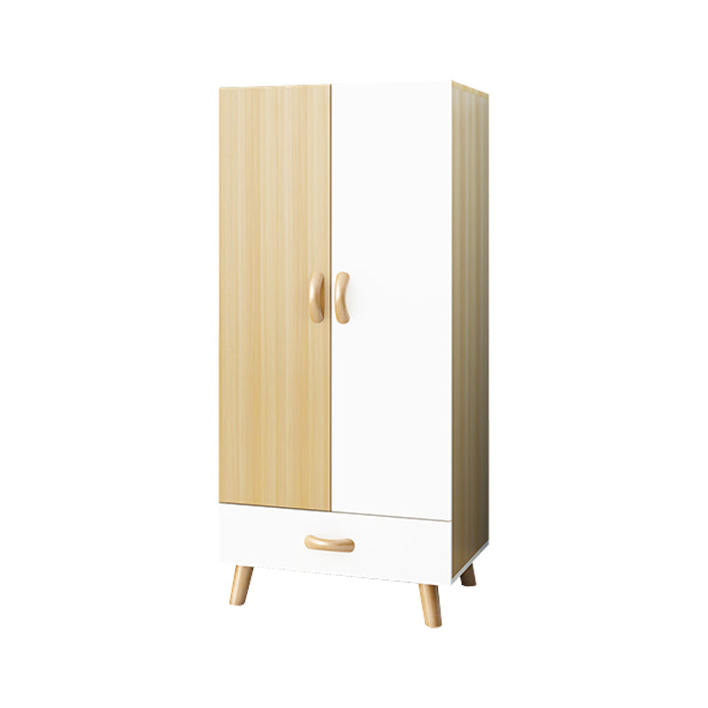 Moderne scharnierende deurgarderobe voor slaapkamer matte afwerking Kast met houten benen