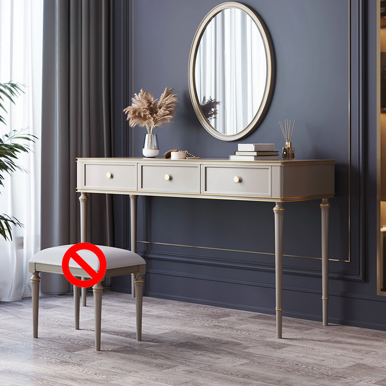 Mirror & 3 Drawers Makeup Vanity Dressing Table Solid Wood Dresser