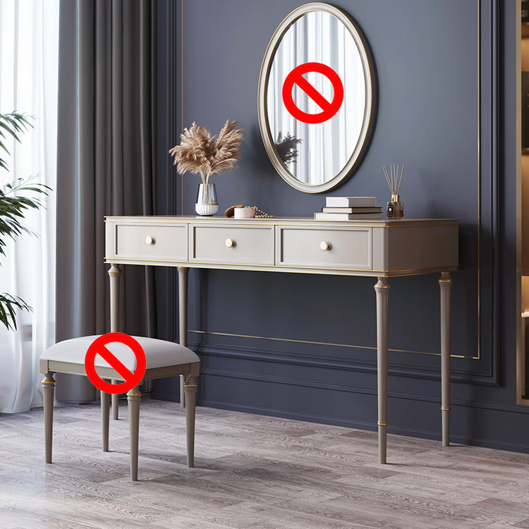 Mirror & 3 Drawers Makeup Vanity Dressing Table Solid Wood Dresser