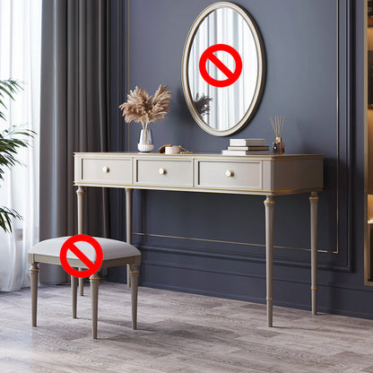 Mirror & 3 Drawers Makeup Vanity Dressing Table Solid Wood Dresser