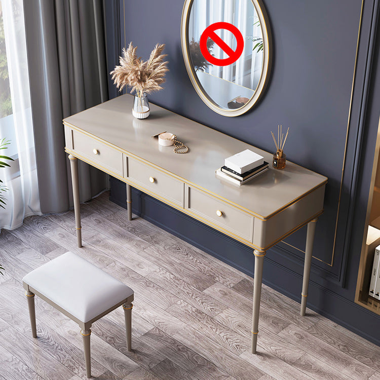 Mirror & 3 Drawers Makeup Vanity Dressing Table Solid Wood Dresser