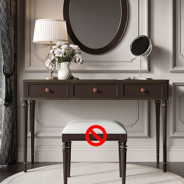 Mirror & 3 Drawers Makeup Vanity Dressing Table Solid Wood Dresser