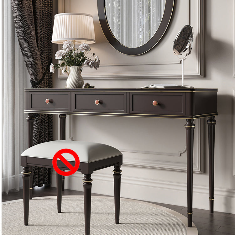 Mirror & 3 Drawers Makeup Vanity Dressing Table Solid Wood Dresser