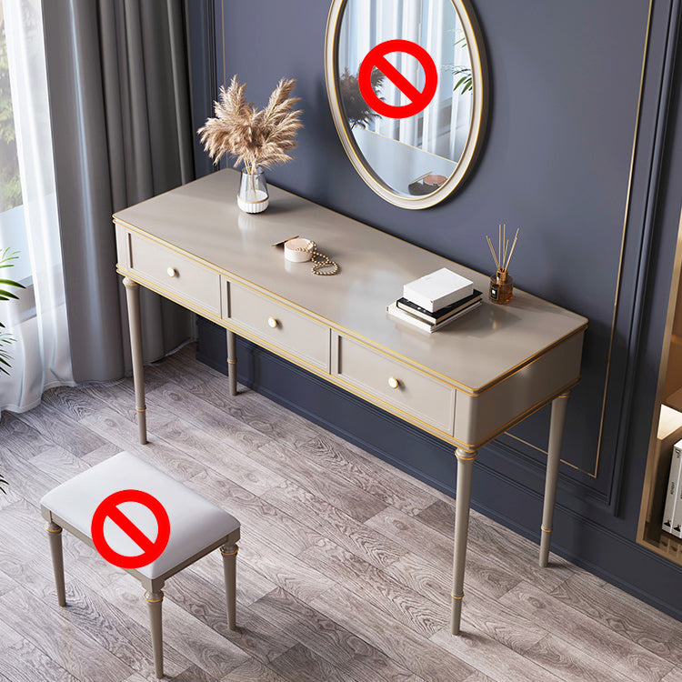 Mirror & 3 Drawers Makeup Vanity Dressing Table Solid Wood Dresser