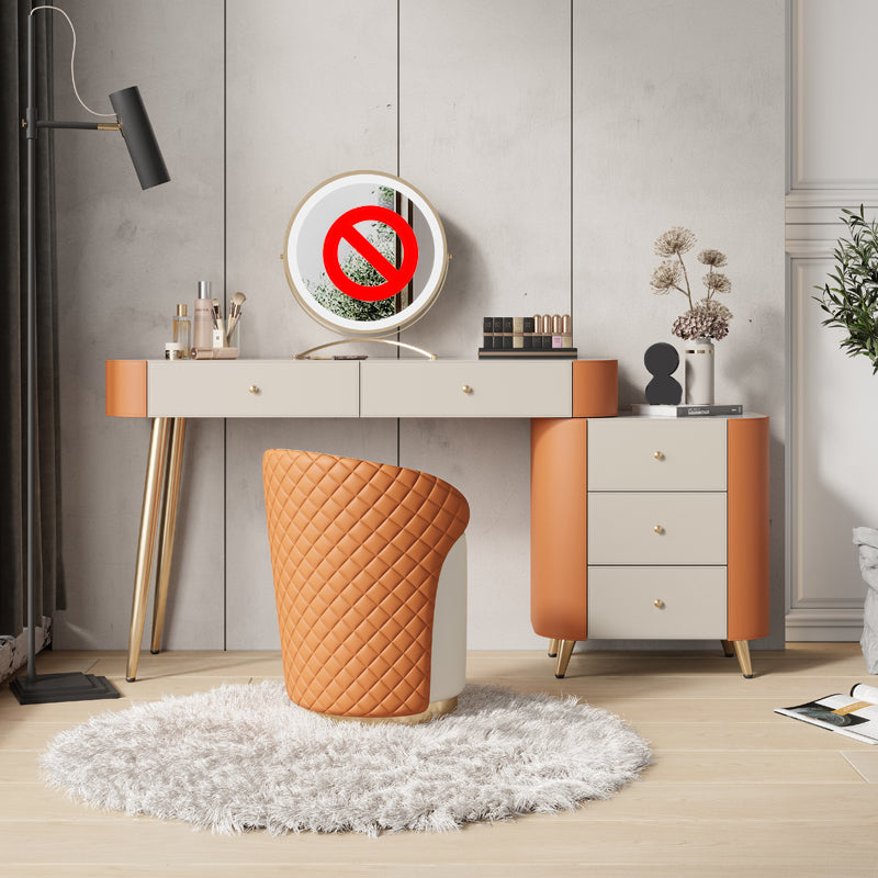 Luxuriöser Waschtisch mit gepolstertem Hocker 5 Speicherschubladen Eitelkeitsschreibtisch