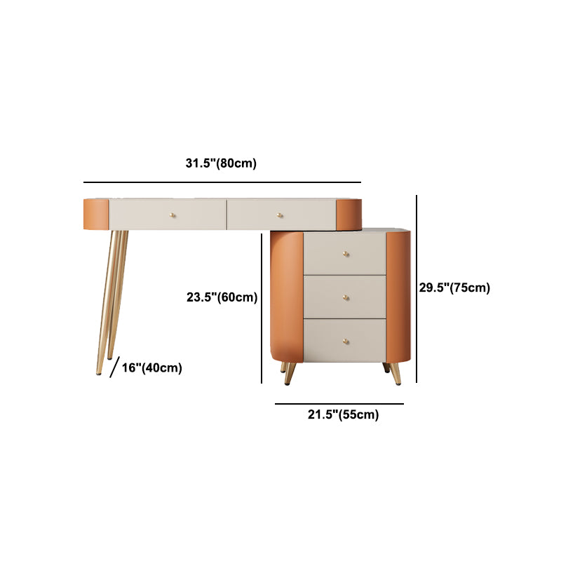 Luxuriöser Waschtisch mit gepolstertem Hocker 5 Speicherschubladen Eitelkeitsschreibtisch