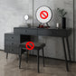 Wood and Metal Vanity Table with Stool Accent 5 Drawers Makeup Desk Clearhalo 'Bedroom Furniture' 'furn' 'furn_makeup_vanities' 'Furniture' 'Makeup Vanities' 'makeup_vanities' 5666068