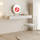 Wood Vanity and Stool in White Luxurious Stone Dressing Table
