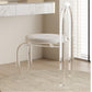 Wood Vanity and Stool in White Luxurious Stone Dressing Table