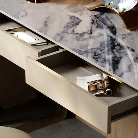 2 Schubladen 29,52 "Hochwaschtisch mit Stuhlstein -Top -Schminktisch