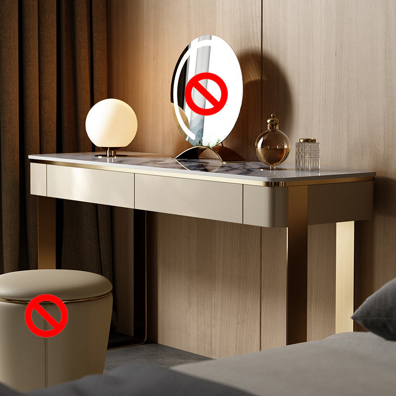 2 Schubladen 29,52 "Hochwaschtisch mit Stuhlstein -Top -Schminktisch