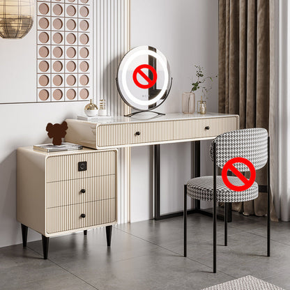 5 Holzschubladen Make -up -Tisch Schreibtisch Eitelkeit Stein Top Eitelkeitstisch