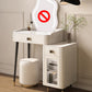 Modern Style Dressing Table Stone Top Vanity Set with Storage Drawers
