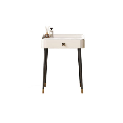 Modern Style Dressing Table Stone Top Vanity Set with Storage Drawers