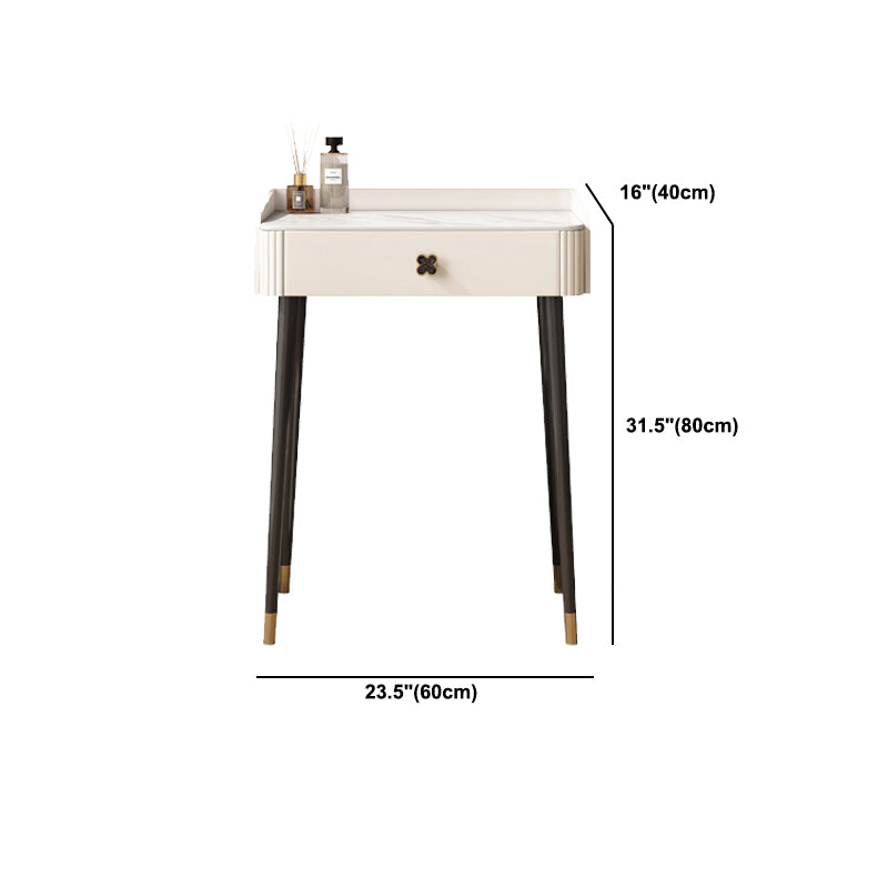 Modern Style Dressing Table Stone Top Vanity Set with Storage Drawers