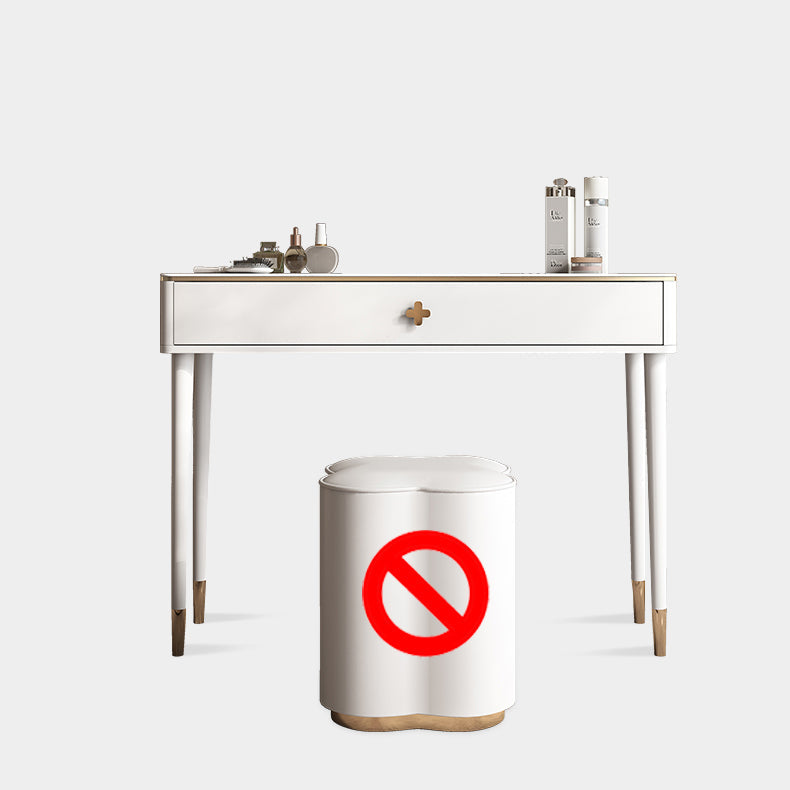 Tavolo da toep in legno in legno bianco vanità set di sgabelli lussuosi