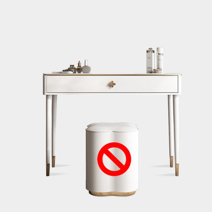 Tavolo da toep in legno in legno bianco vanità set di sgabelli lussuosi