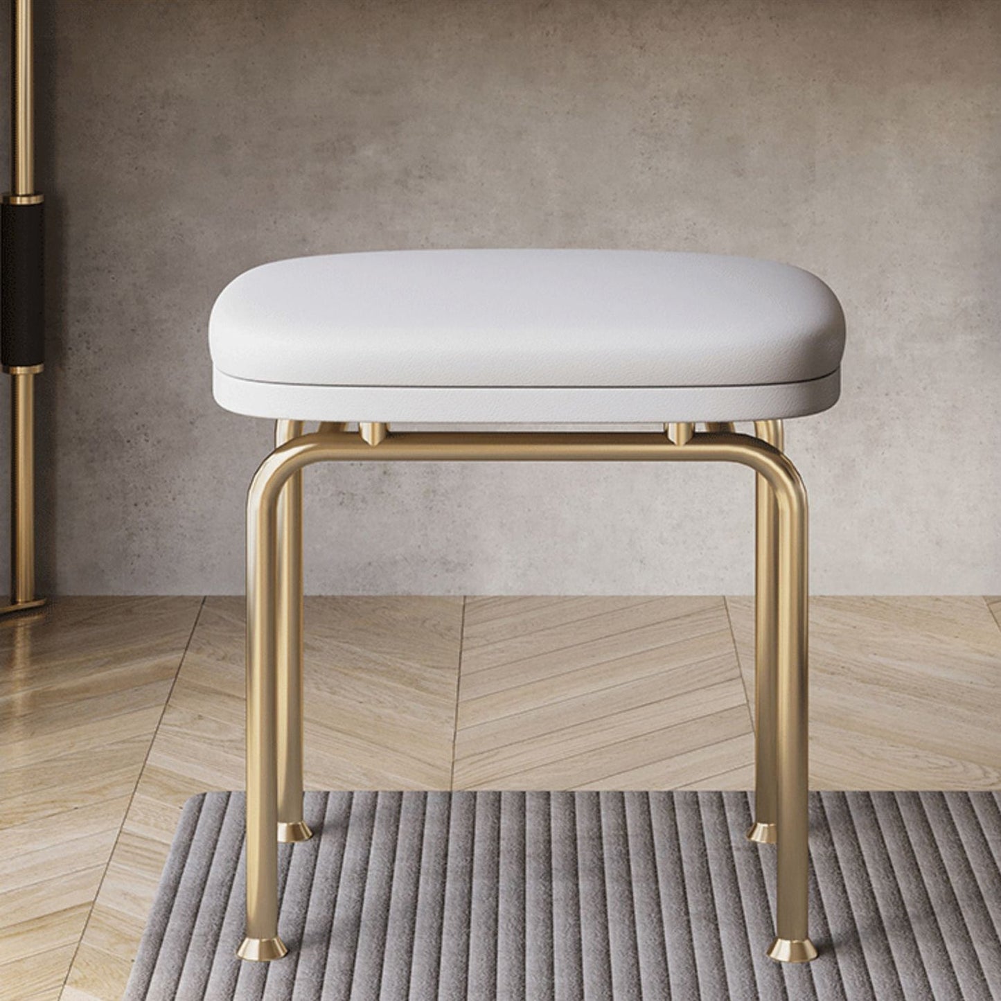 Mesa de tocador de 2 piezas con tocador de maquillaje de piedra acolchada