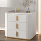 White Vanity Straight Feet Desk Stone Top Dressing Table Stool Set
