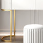 White Vanity Straight Feet Desk Stone Top Dressing Table Stool Set
